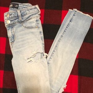 Light blue high-rise jeans